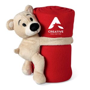 MANTA Fleece deken met beer - GiftRetail MO8252
