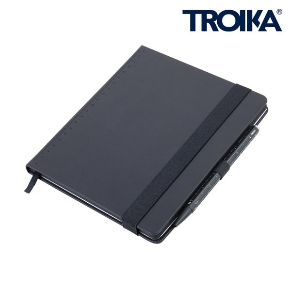TROIKA NPP04 - Black A5 Notepad with Pen and Elastic Strap