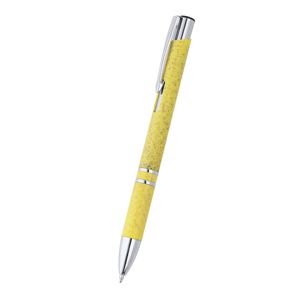 Stamina HW8030 - HAYEDO Push button pen made of wheat fibre and ABS with silver details