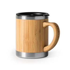 PANA Stainless steel mug with double wall and bamboo exterior