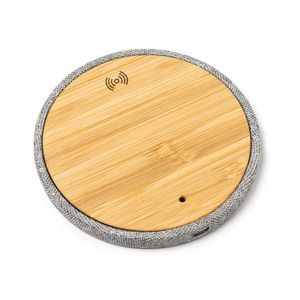 SIBON Wireless charger with main structure in bamboo and RPET fabric - EgotierPro CR2988