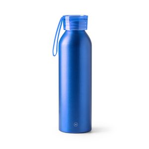 LEWIK Recycled aluminium bottle with cap and matching carrying strap - EgotierPro BI4212