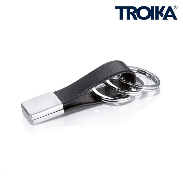 TROIKA KRG649 - Leather Keyring with Twist Lock Mechanism