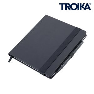 TROIKA NPP04 - Black A5 Notepad with Pen and Elastic Strap