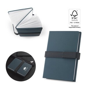 A5 notepad in PU (50% recycled) with two blocks: lined pages and plain pages - Egotier 93654