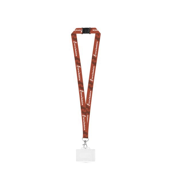 Polyester sublimatie lanyard met karabijnhaak, veiligheidssluiting en stevige kaarthouder