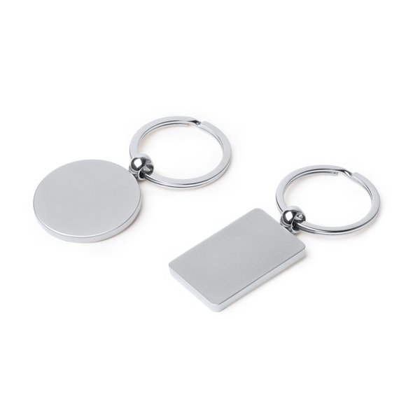SOHO Rotating metal key ring with body in matte finish with a wide surface for branding
