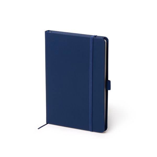 MARION Recycled PU A5 notepad with integrated foldable phone stand and pen