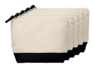 Pack of 50 GiftRetail MO9815 - KLEUREN Stylish Two-Tone Cotton Cosmetic Bag with Zipper
