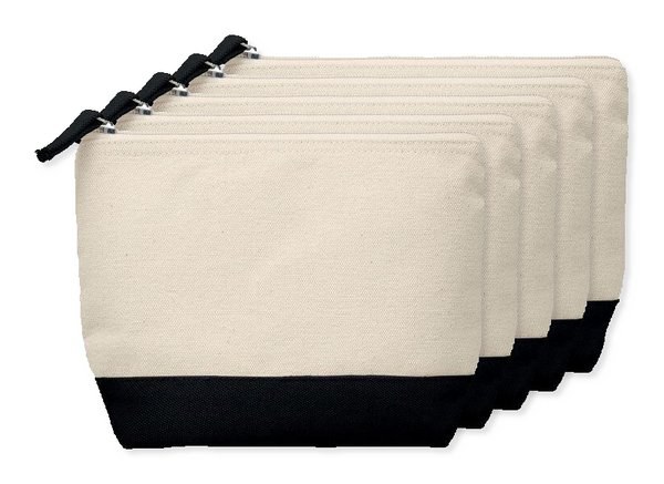 KLEUREN Stylish Two-Tone Cotton Cosmetic Bag with Zipper