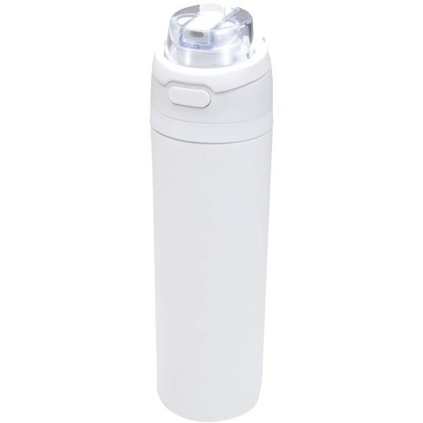 Theron 800 ml RCS recycled single wall stainless steel water bottle with dual function lid