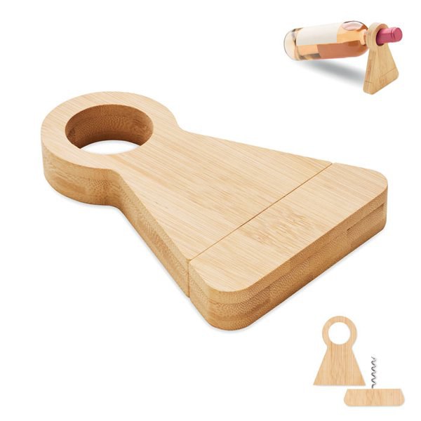 STANDTURN Bamboe flessenhouder & opener