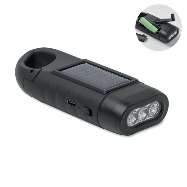 CRANCH Solar torch with dynamo crank - GiftRetail MO3149