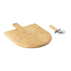 NAPOLITANA Bamboe pizzabord & snijder - GiftRetail MO3202
