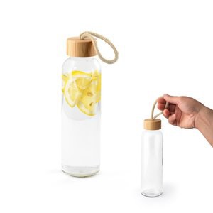 Glazen fles met bamboe deksel, 520 ml - Egotier 94449